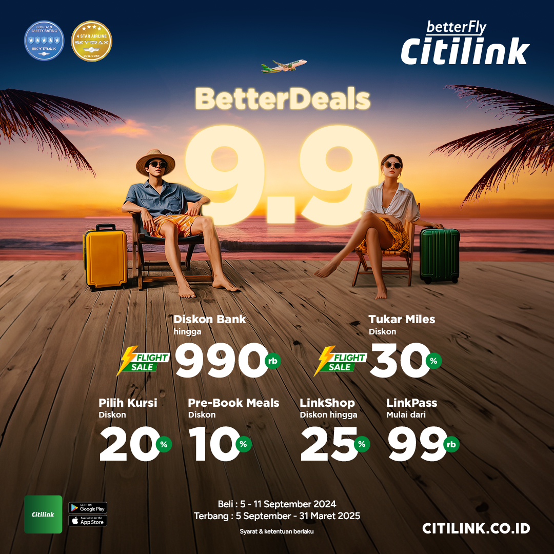 Nikmati Potongan Harga Hingga 25% di LinkShop dalam Program BetterDeals 9.9 Citilink